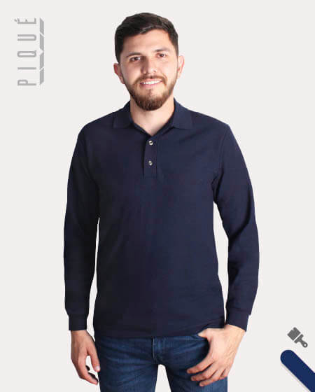 Men's Long Sleeve Polo Work Shirt