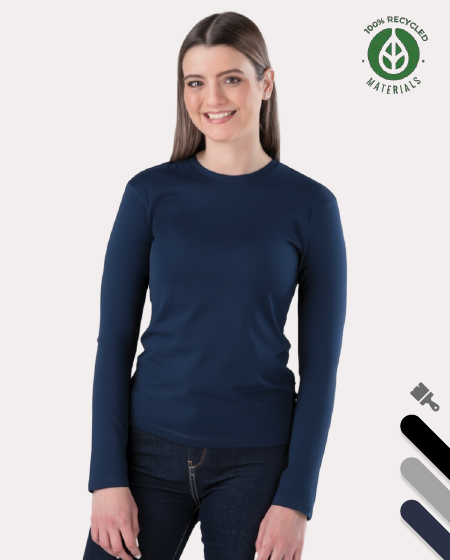 Playera manga larga ecologica para dama