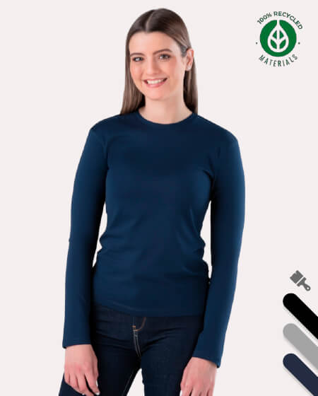 Playera manga larga ecologica para dama
